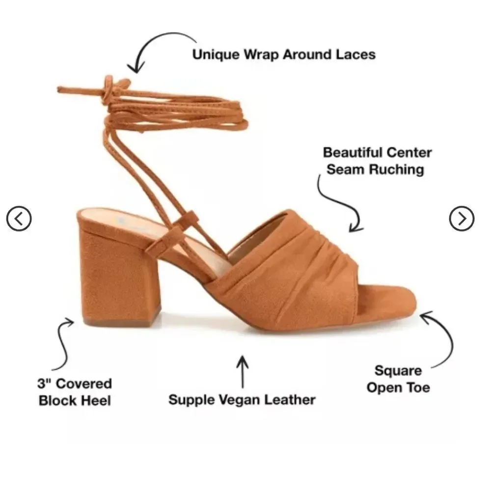Journee Collection Womens Felisity Open Square Toe Block Heel Sandals Size 6 NIB